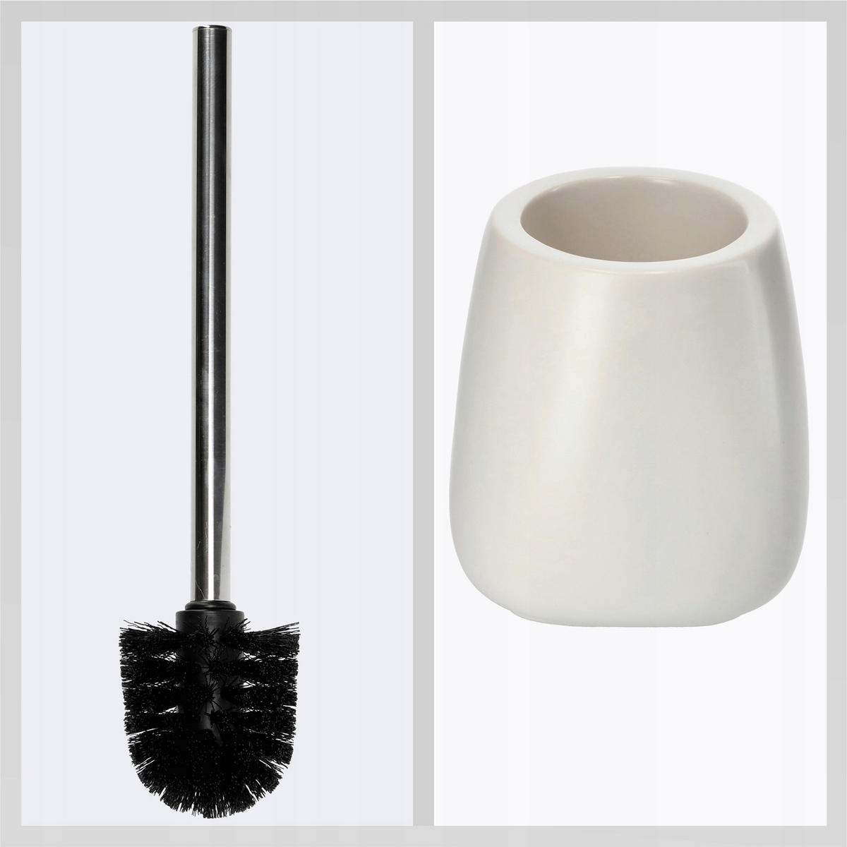 TOILETTENBÜRSTE 36 x 12 cm, weiß, 2 Stk. - Weiß, Keramik/Kunststoff (12/36cm) - KADAX