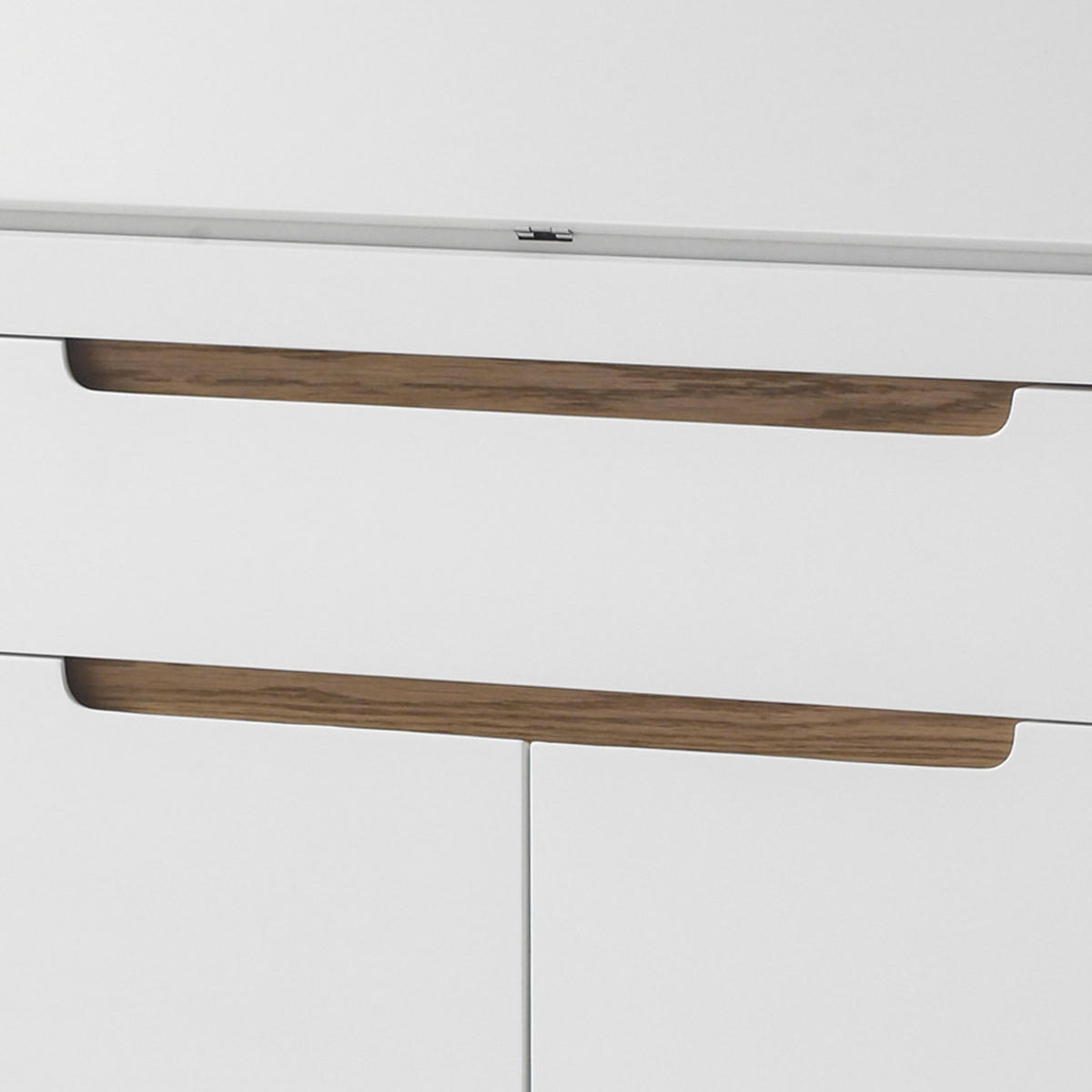SEKRETÄR - Matt Weiß / Asteiche - Weiß, Holz/Holzwerkstoff (40/97/113cm) - home24