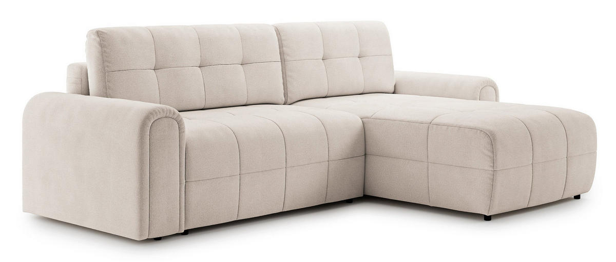 ECKSOFA Simolla Creme rechts - Creme/Schwarz, Kunststoff/Textil (180/268cm) - Selsey