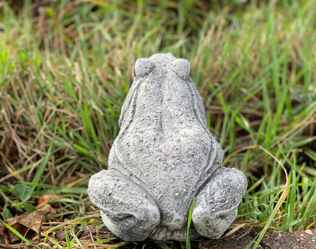 STEINFIGUR Frosch naturgetreu frostfest Steinguss - Grau, Stein (14/13/23cm) - stoneandstyle