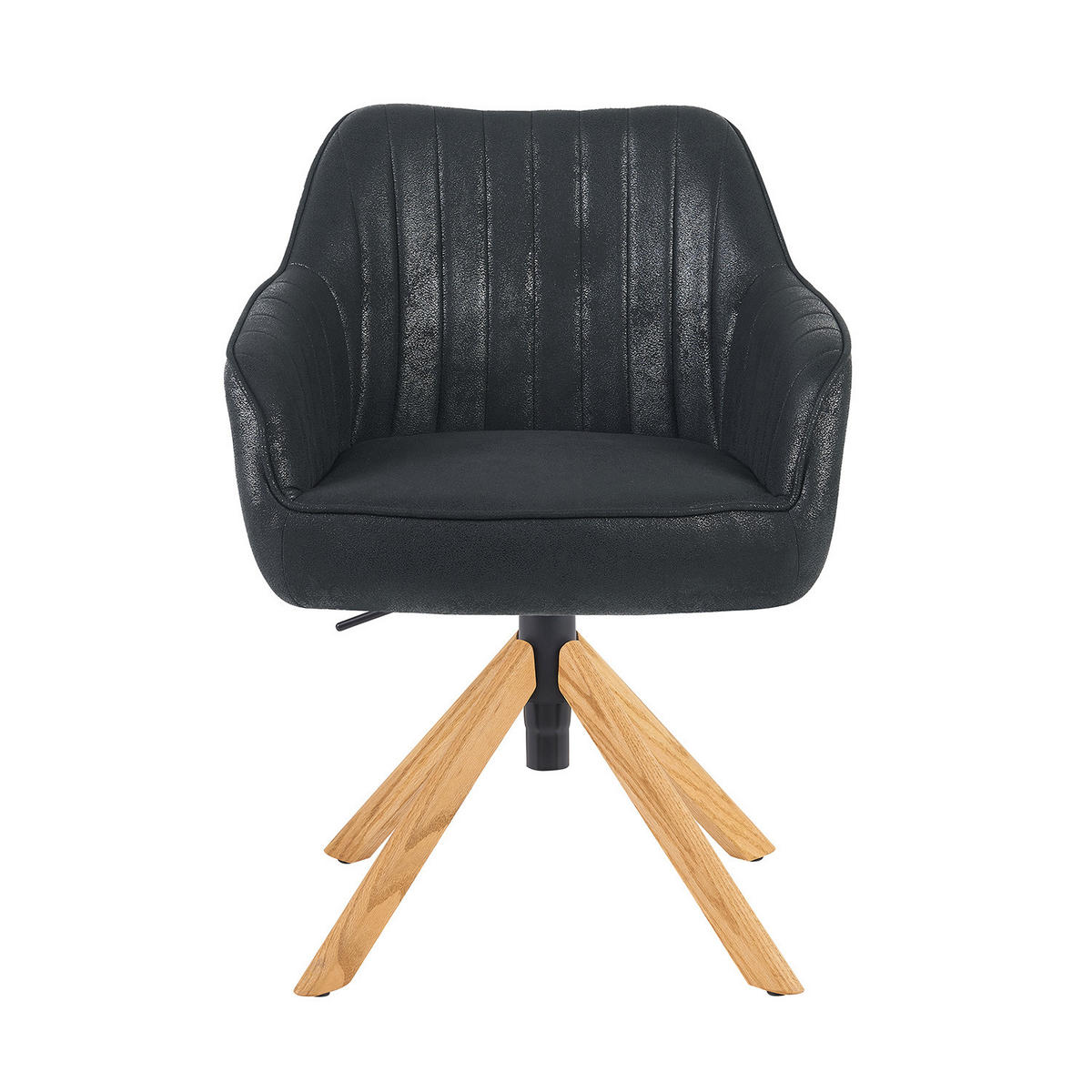 BÜROSTUHL Mika-Olea - Honigeiche/Schwarz, Eichenholz/Holz (60/83/61cm) - DUBI Möbel