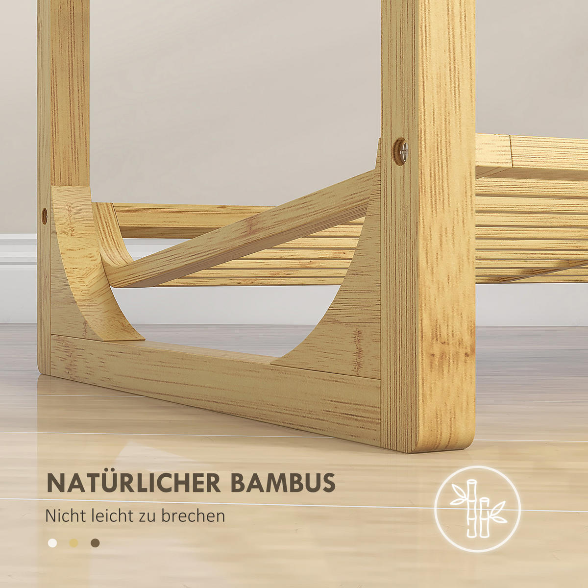 SCHUHREGAL mit 4 Ebenen - Naturfarben, Holz (33/67/76cm) - HOMCOM
