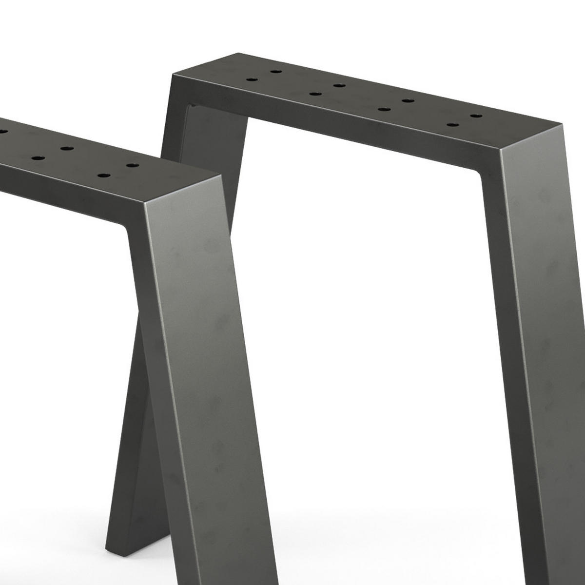 TISCHBEINE Schwarz 45 x 42 cm U-förmig - Schwarz, Metall (45/42/8cm) - Vicco