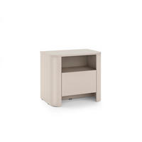 NACHTTISCH Fari Kaschmir, mit Schublade - Kaschmir/Schwarz, Holzwerkstoff (58/52/39cm) - Bettso