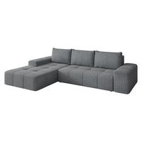 ECKSCHLAFSOFA Tonseo L, Seite: Links - Schwarz/Grau, Holz/Kunststoff (275/173cm) - MIRJAN24