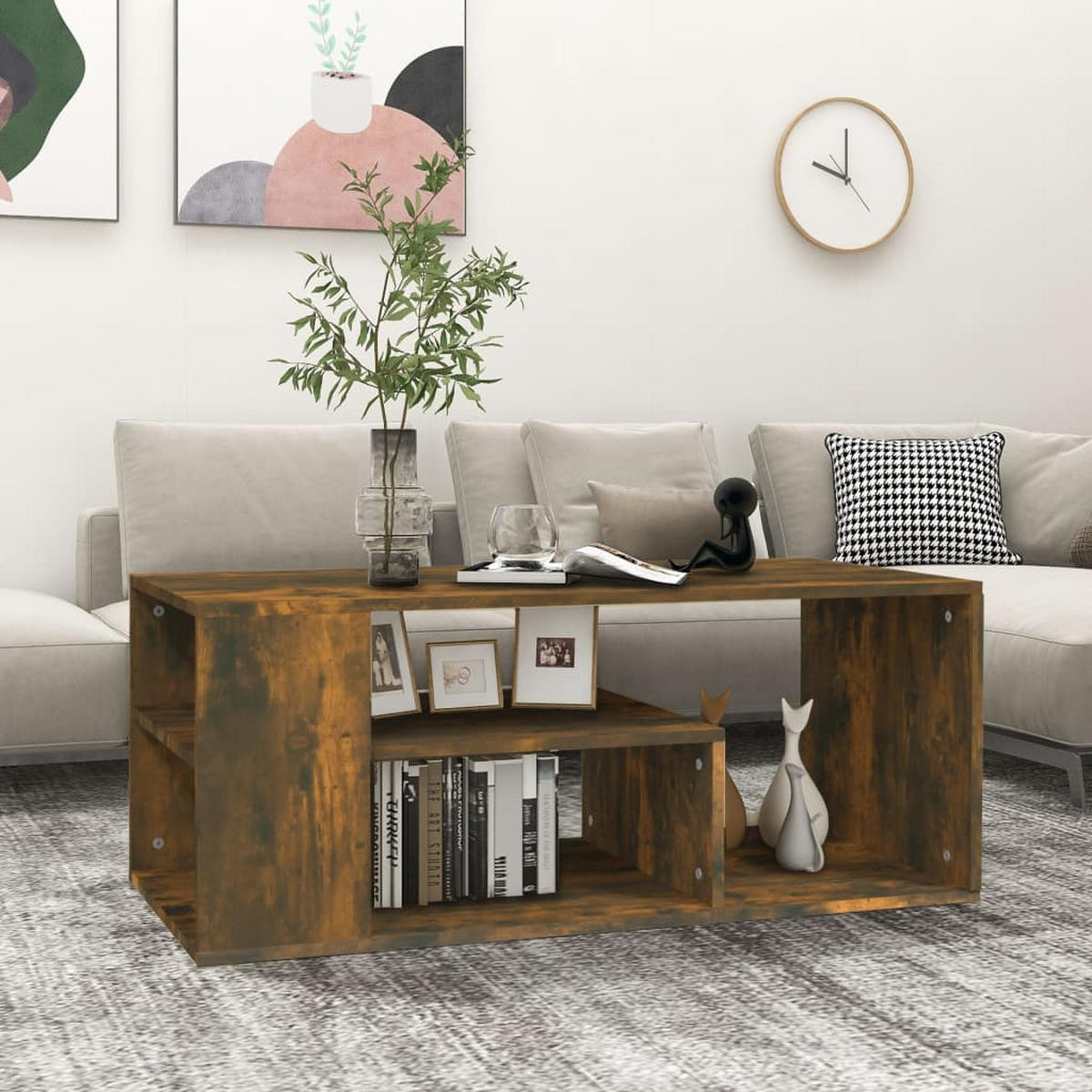 COUCHTISCH Räuchereiche 100x50x40 cm Holzwerkstoff - Mooreichefarben, Holzwerkstoff (50/100/40cm) - furnicato
