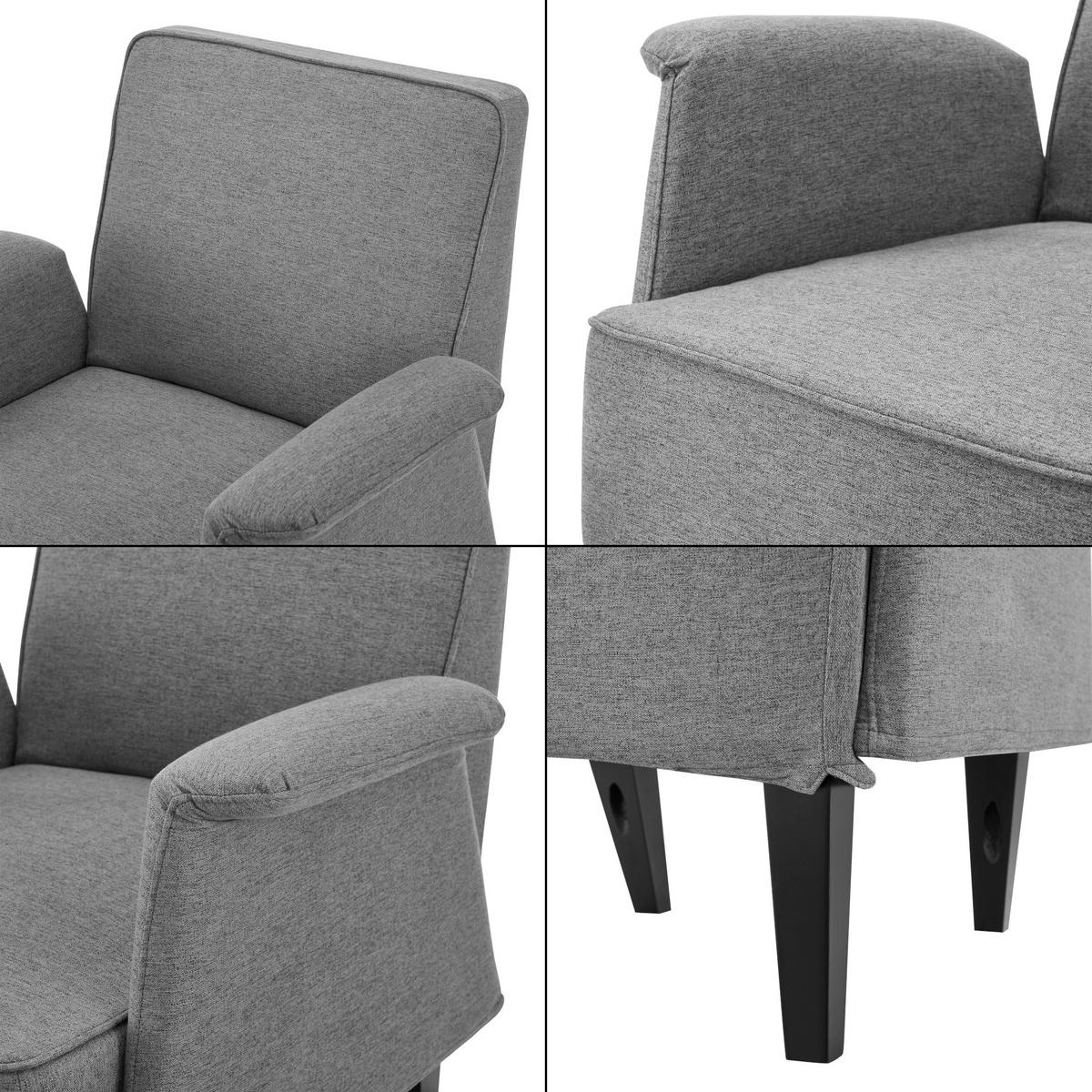 POLSTERSESSEL Diespeck - Hellgrau, Textil (78.5/82/77cm) - [en.casa]