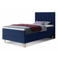 BOXBETT Gold Mini - 90x200 - Blau (Manila 26, Velvet) - Blau/Gelb, Holz/Holzwerkstoff (90/200cm) - Sofnet