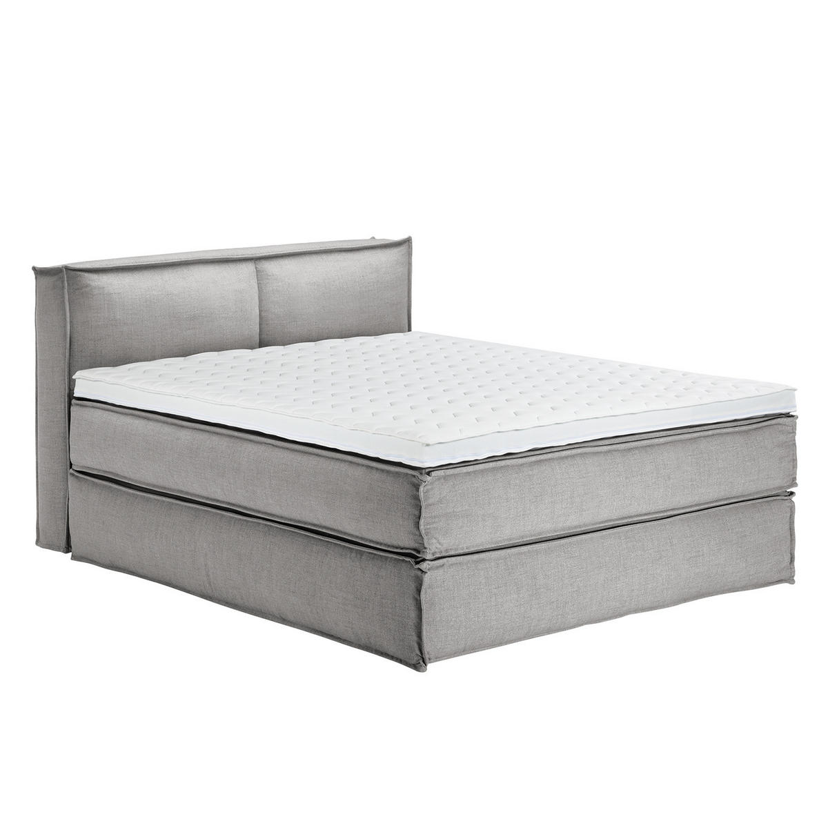 BOXSPRINGBETT mit Kopfteil - Premium - Grau, Textil (160/220cm) - home24