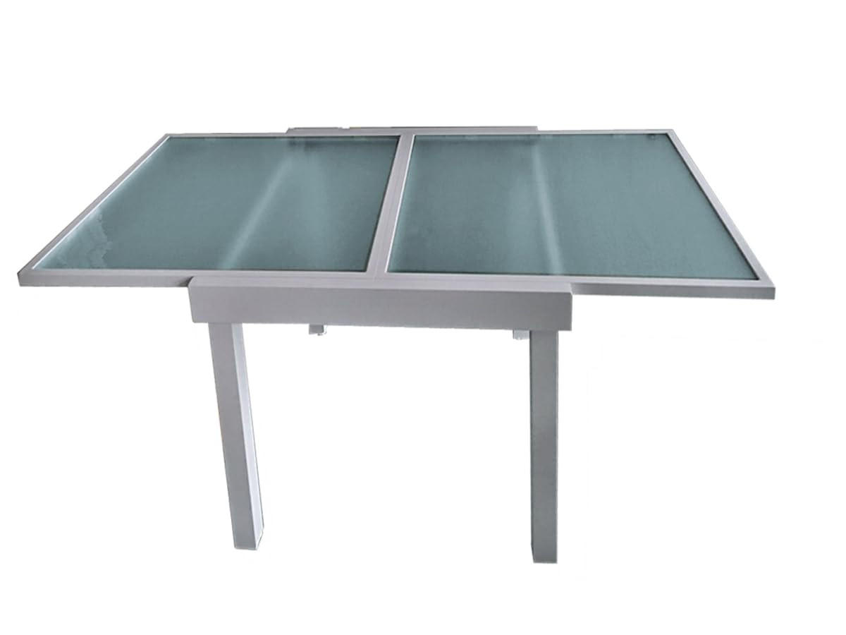 GARTENTISCH Adam 65 cm Ausziehtisch - Grau, Metall (65/65/75cm) - DELUKE