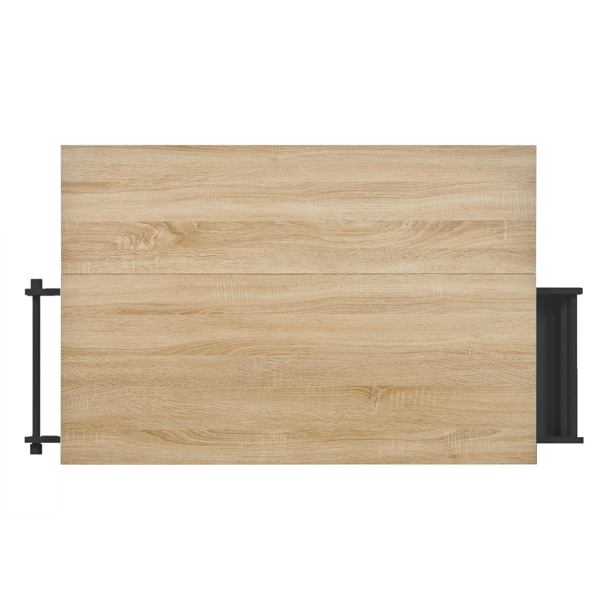 KÜCHENINSEL 112x46.2-76.2x92.7 cm Schwarz mit Ausziehplatte & Mülleimer-Fach - Schwarz, Holzwerkstoff (112/92.7/76.2cm) - Modfu