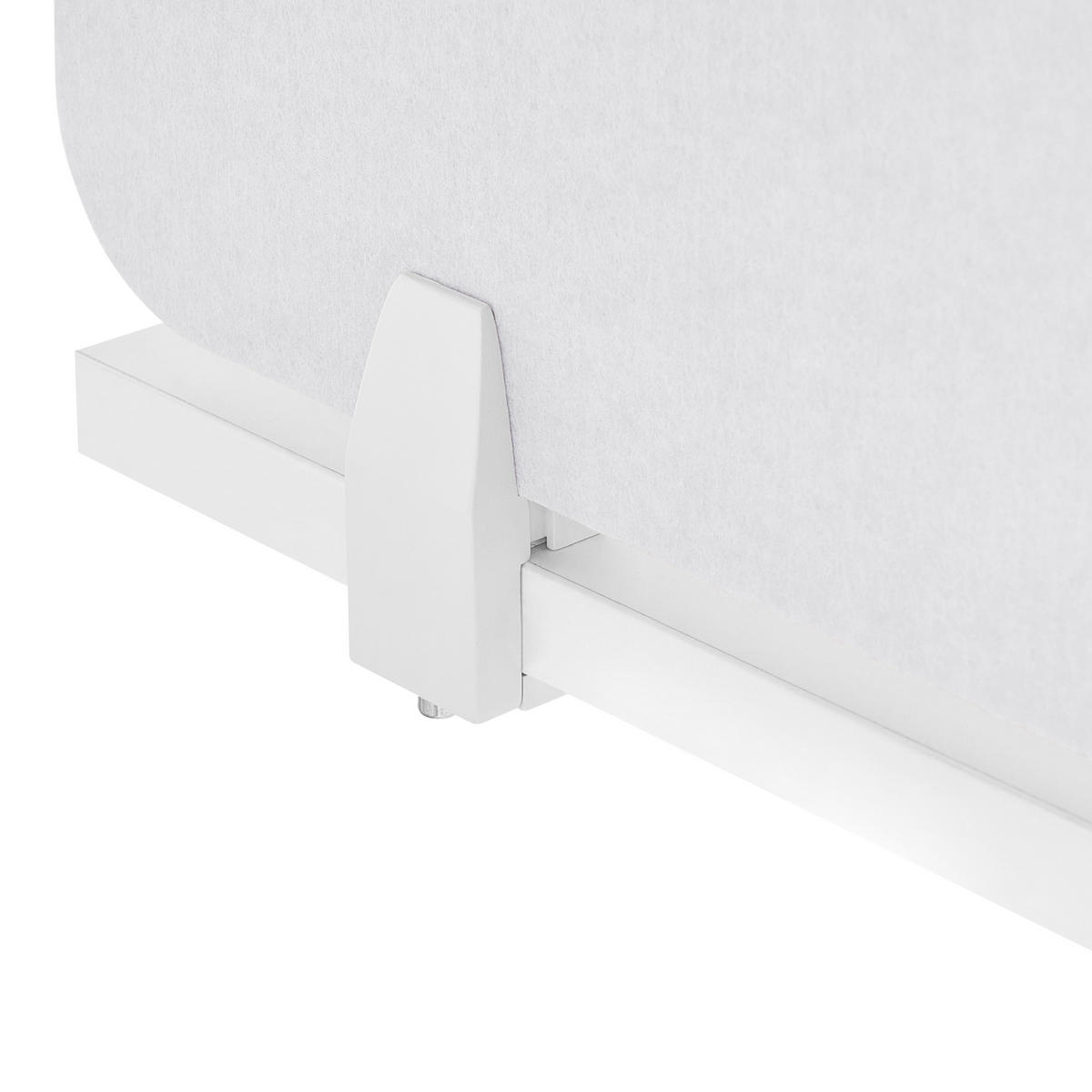 SCHREIBTISCHTRENNWAND 180x50 cm Cremeweiß Split - Creme, Textil (1/180/50cm) - Beliani