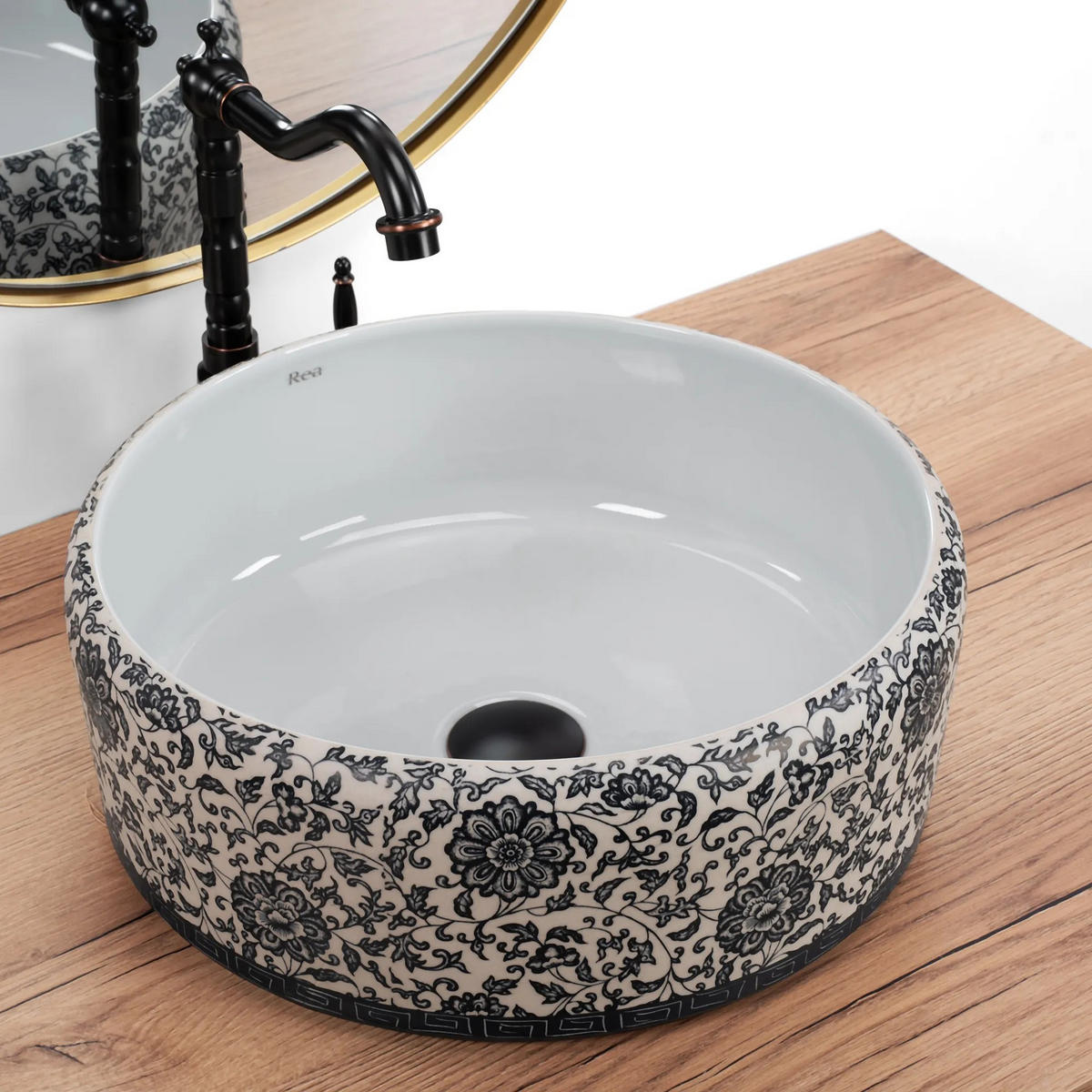 AUFSATZWASCHBECKEN Rea Florisa - Weiß, Keramik (40/15/40cm) - REA