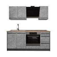 JEDNOTKOVÁ KUCHYNĚ R-Line, Beton/Antracit, 180 cm pracovná doska Dub Goldkraft - šedá/antracitová, kompozitní dřevo (180/206.8/60cm) - Vicco