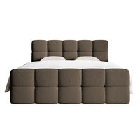 BOXBETT Cloudy Braun mit Bouclé-Bezug 180x200 cm - Schwarz/Braun, Kunststoff/Textil (180/200cm) - Selsey