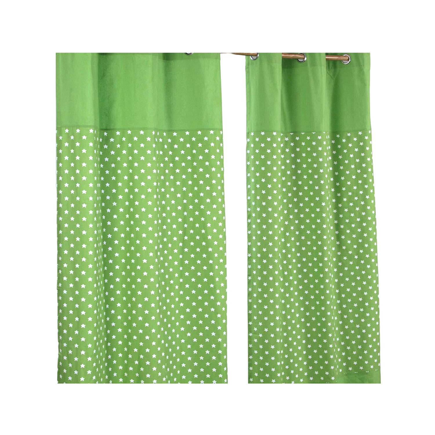ÖSENVORHANG Sterne blickdicht 2er-Set, 137/182 cm - Grün, Textil (137/182cm) - Homescapes