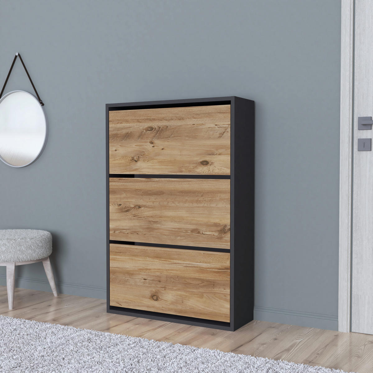 SCHUHKIPPER Aurskog - Braun, Holzwerkstoff (73.5/110/24cm) - [en.casa]