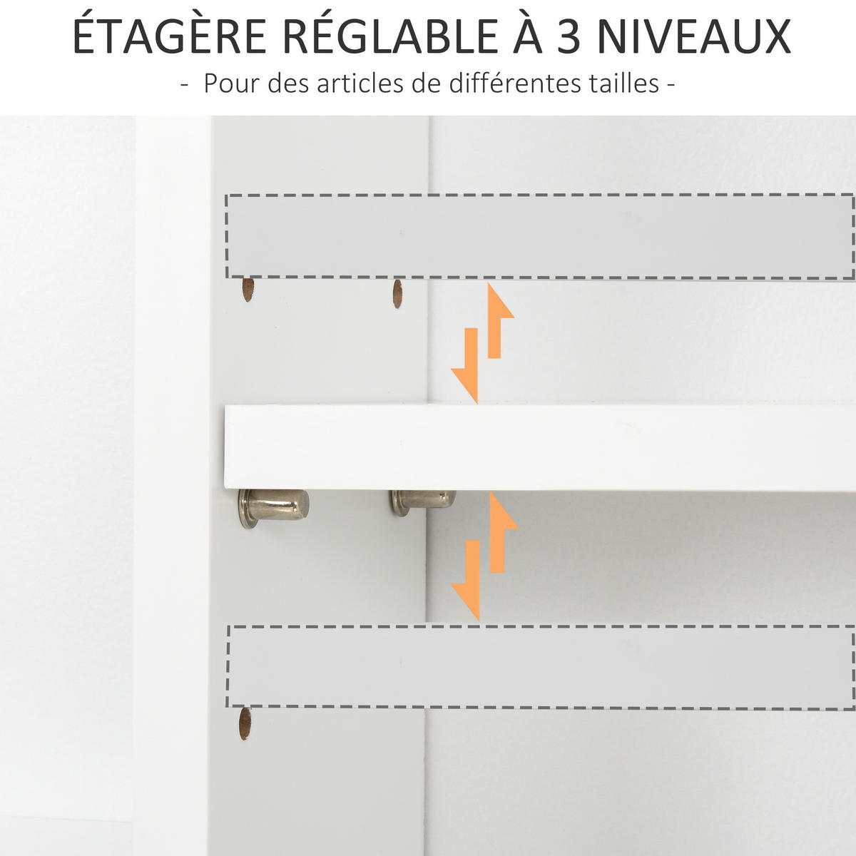 HÄNGESCHRANK DE-15851 mit 3 Nischen Weiß - Weiß, Holzwerkstoff (14.5/50.5/53cm) - ComfortXL