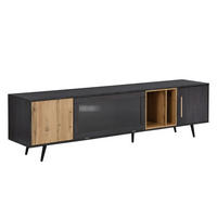 TV-MÖBEL Schwarz und Grau 200/40/55,5 cm - Schwarz, Holz (40/55.5/200cm) - Urban Meuble