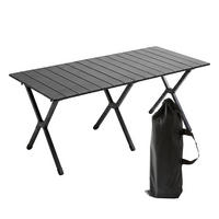 CAMPINGTISCH - Schwarz, Kunststoff/Metall (60/120/44cm) - Relaxdays