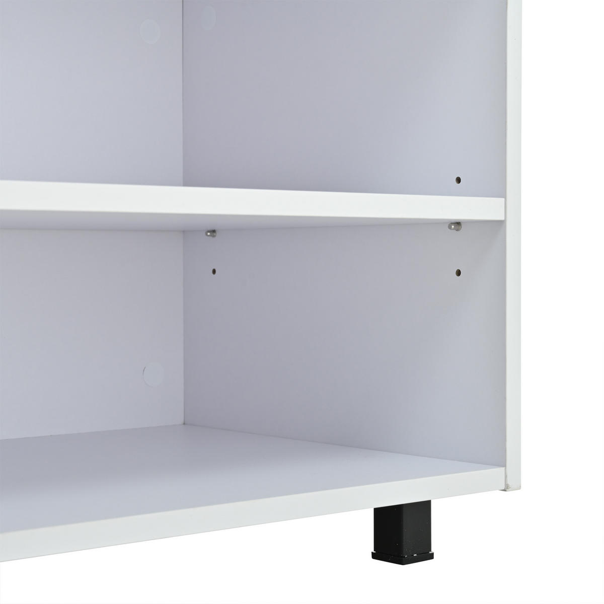 COUCHTISCH höhenverstellbar in Weiß 50/100/46 cm aus Spanplatte mit LED, Stauraum und Ablage - Weiß, Holzwerkstoff/Metall (50/100/46cm) - CHICFURN