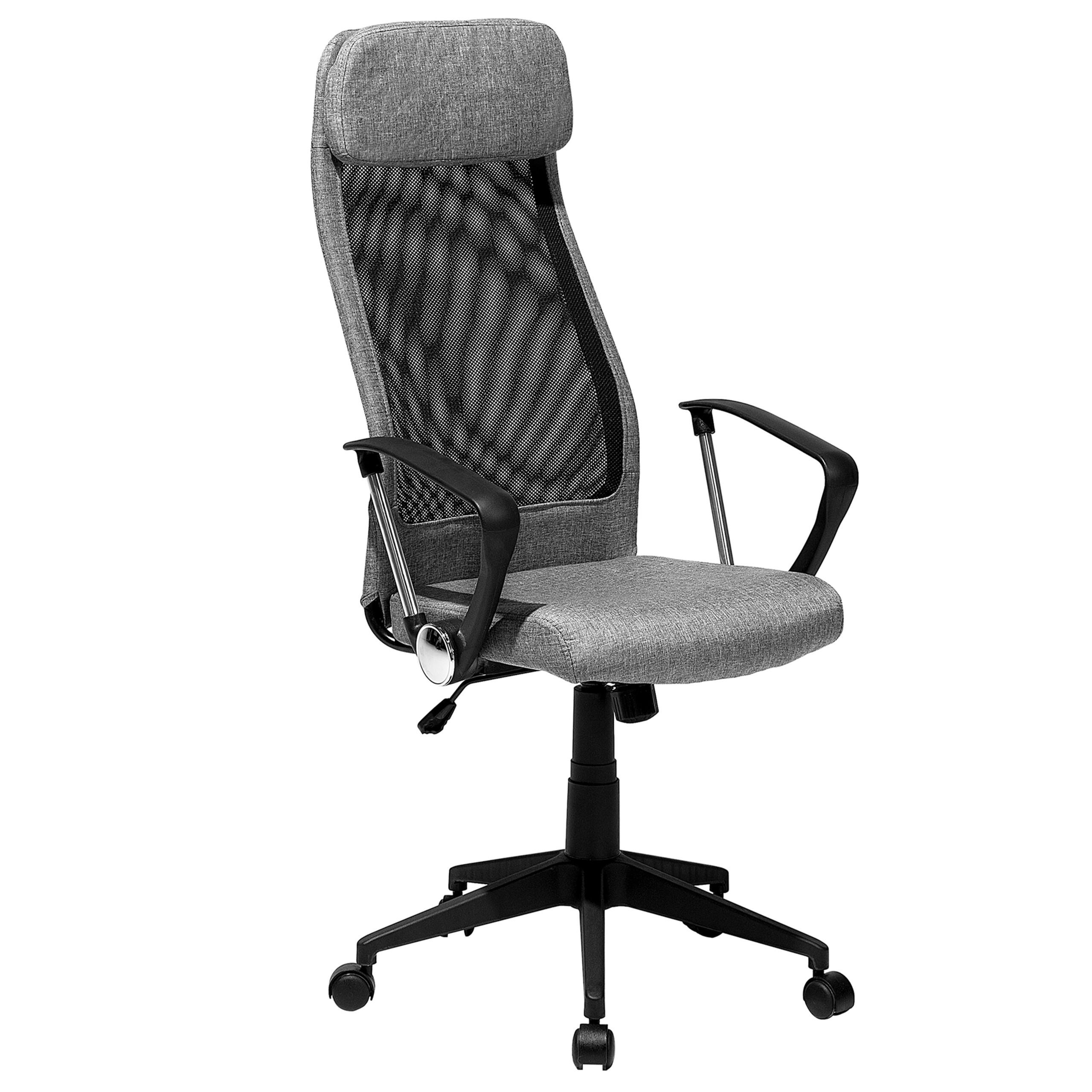 BÜROSTUHL Polyester Grau Pioneer - Grau, Kunststoff/Textil (63/118/63cm) - Beliani