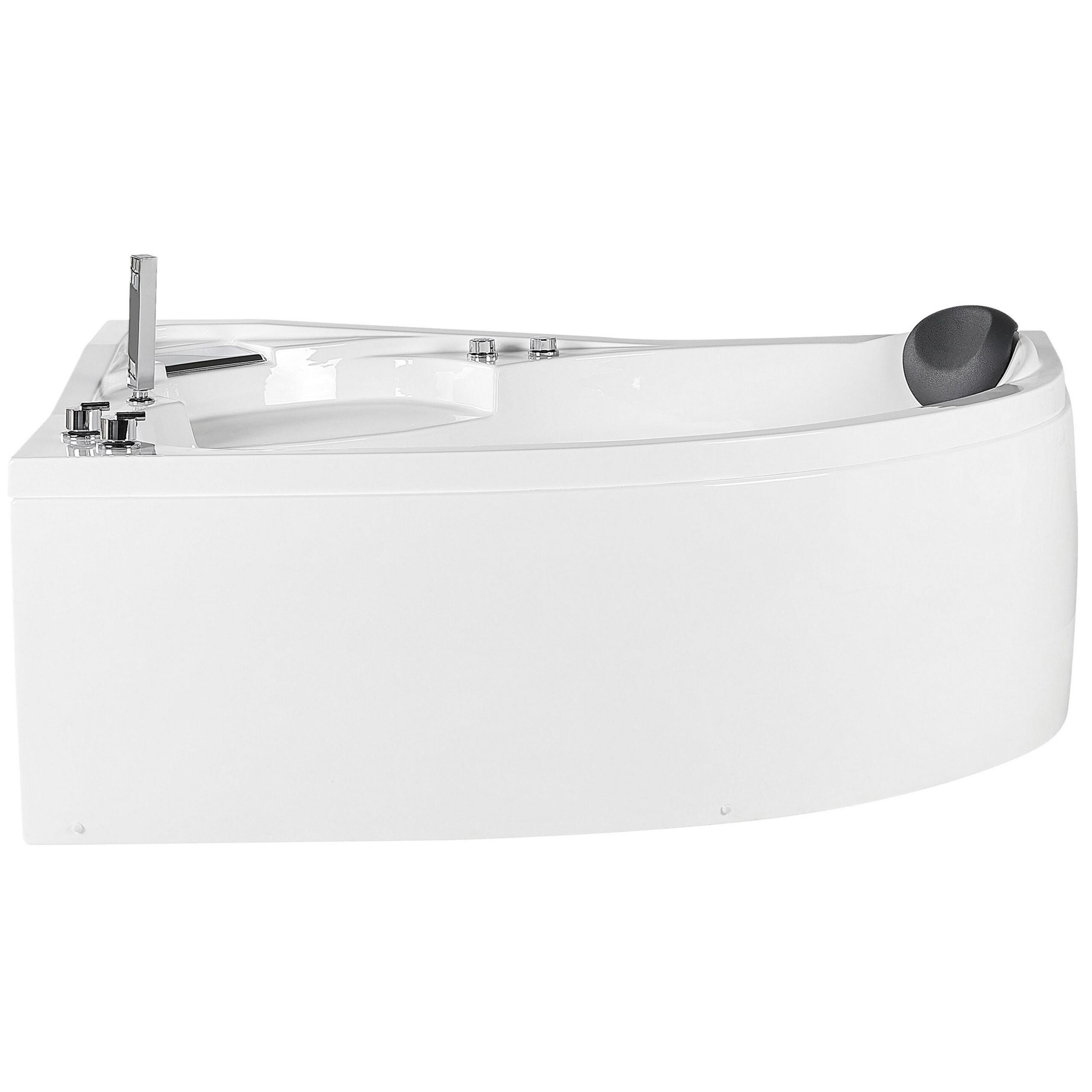 WHIRLPOOL-BADEWANNE mit LED 100x150x80 cm weiß Neiva - Weiß, Kunststoff (100/80/150cm) - Beliani