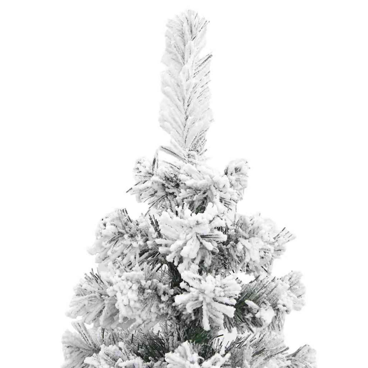 WEIHNACHTSBAUM Künstlicher Schlank Mit Schnee Grün 150 Cm Pvc - Grün, Kunststoff (150cm) - vidaXL