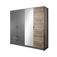 KLEIDERSCHRANK Arden Sand Grange Eiche - matera 220 cm / 56 cm / 204 cm - Braun/Grau, Holz/Holzwerkstoff (220/204/56cm) - Feldmann-Wohnen