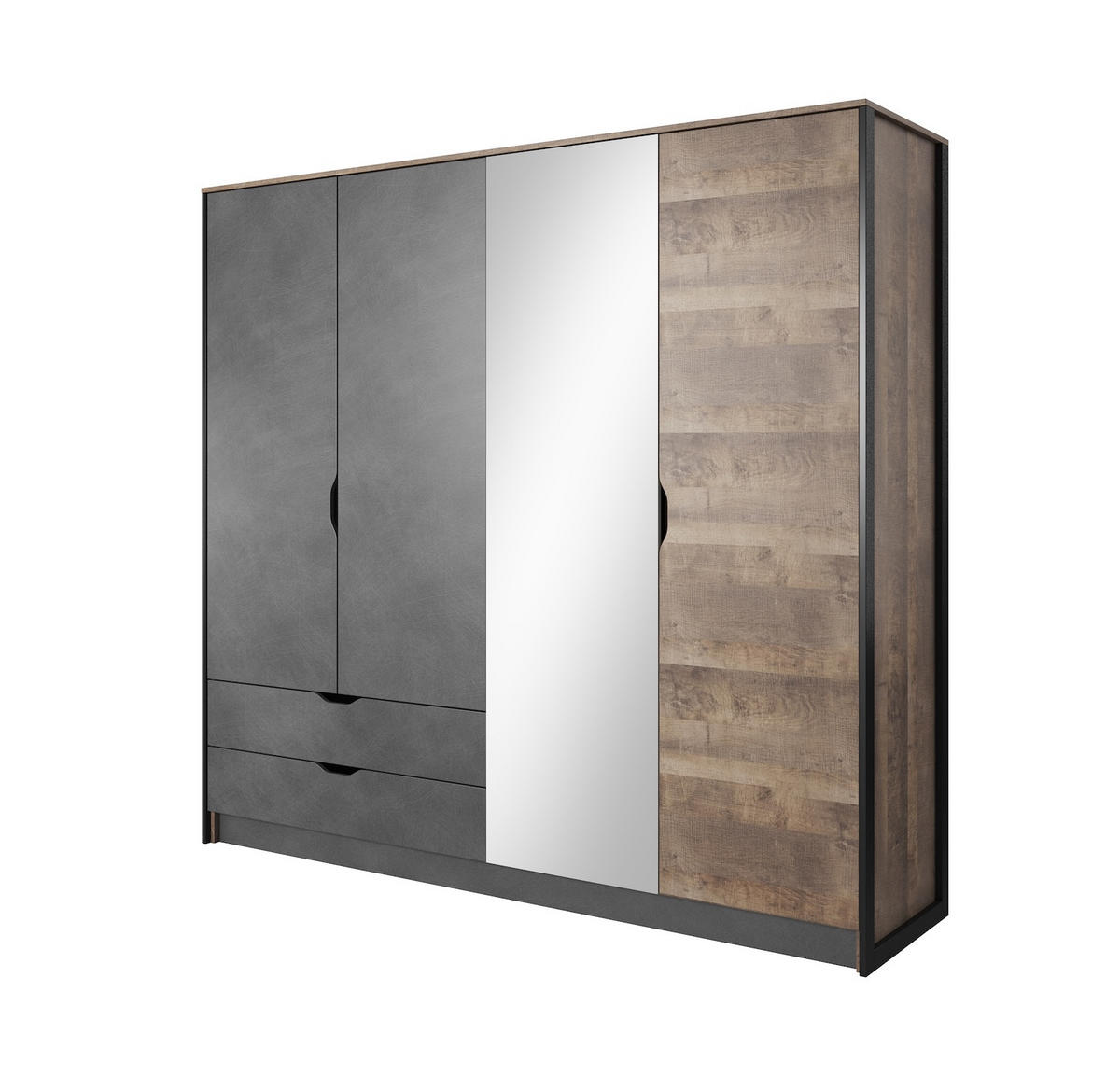 KLEIDERSCHRANK Arden Sand Grange Eiche - matera 220 cm / 56 cm / 204 cm - Braun/Grau, Holz/Holzwerkstoff (220/204/56cm) - Feldmann-Wohnen