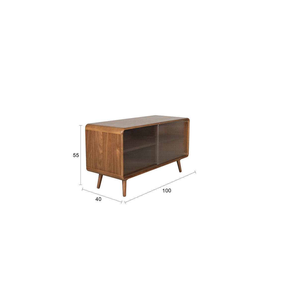 SIDEBOARD Rise M Walnuss - Braun, Holzwerkstoff (100/55/40cm) - Zuiver