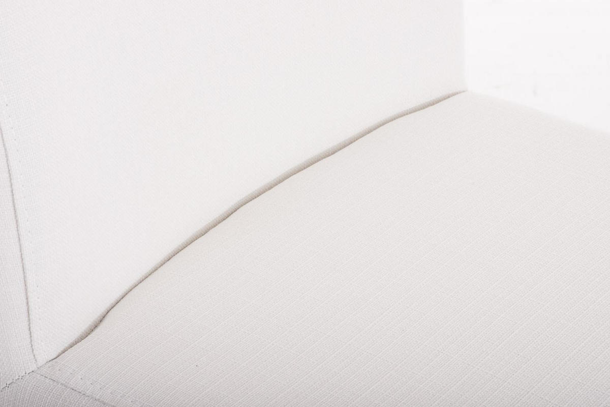 BARHOCKER Stoff Weiß - Chromfarben/Weiß, Textil/Metall (42/104/48cm) - CLP