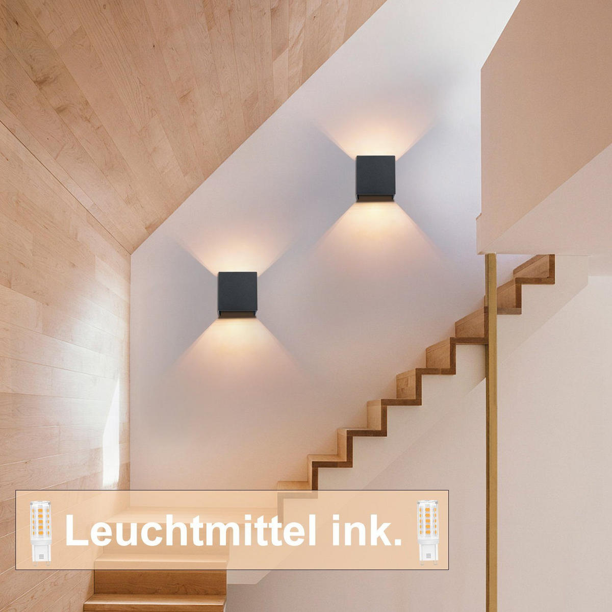 LED-WANDLEUCHTE Sparkle 10/10/10 cm - Schwarz, Metall (10/10/10cm) - ZMH