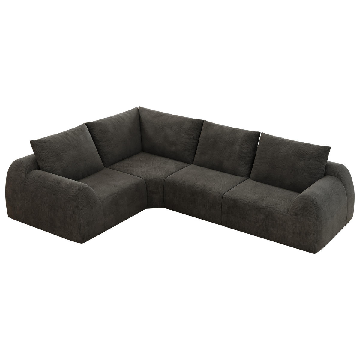 ECKSOFA 367/200/85 cm Dunkelgrau Chenille - Dunkelgrau, Textil (367/200cm) - Oxeza