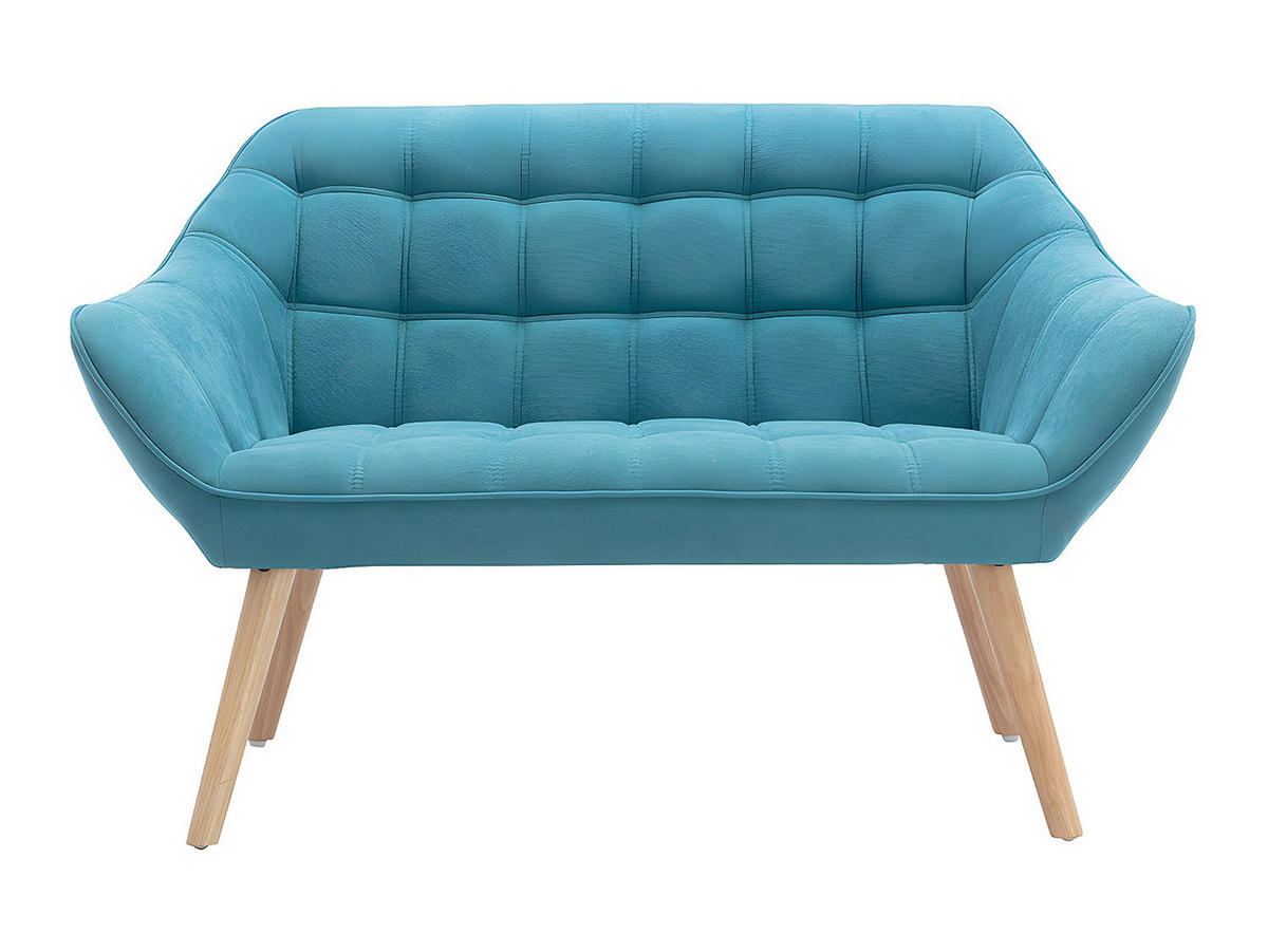 SOFA 2-Sitzer + Sessel - Stoff - Blau - CASERTA - Blau, Textil (127/77/73cm) - Vente-Unique