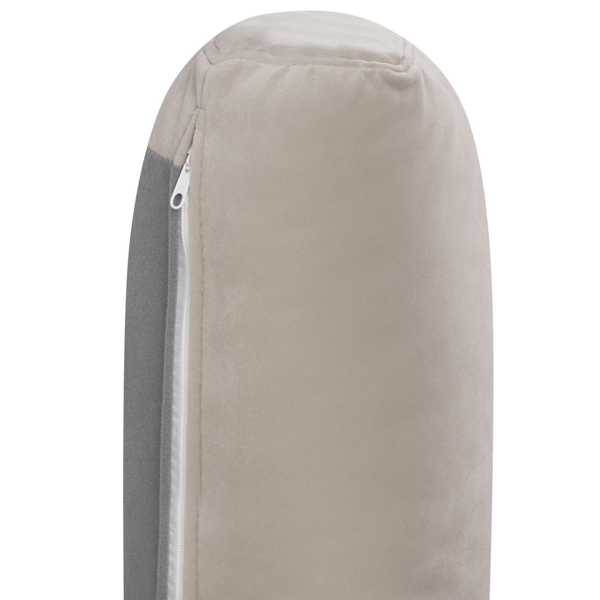 3-SITZER-SOFA Samtstoff taupe Maunu - Taupe/Schwarz, Textil (237/76/83cm) - Beliani