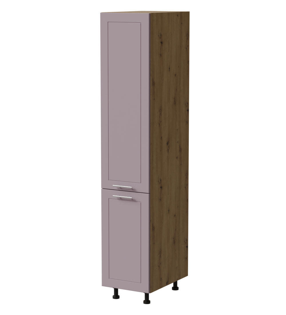 APOTHEKERSCHRANK Bari 2D14K/40 Kargo Eiche Artisan / RAL 4009 pastellviolett 40 / 59 / 207cm - Violett/Eiche Artisan, Holz/Holzwerkstoff (40/207/59cm) - Feldmann-Wohnen