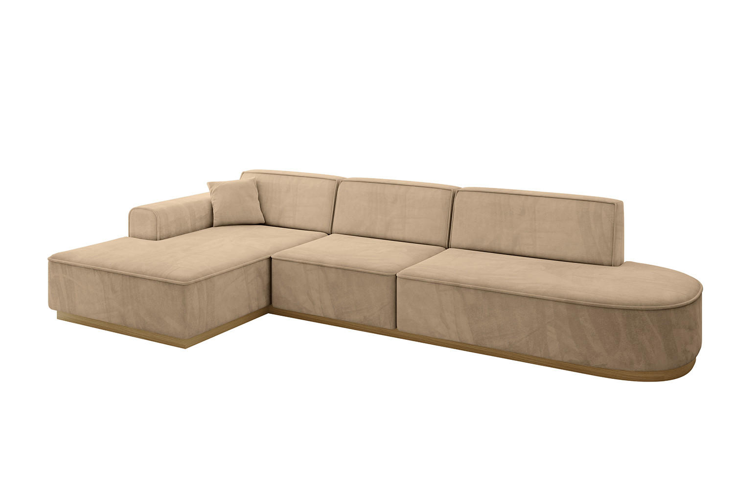 ECKSOFA Ottomane Links IREA-L2-v2 - 328x171x83 cm Beige - Beige, Holzwerkstoff/Textil (328/171cm) - ALTDECOR