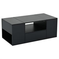COUCHTISCH DE-151 Schwarz mit LED-Beleuchtung und Stauraum - Schwarz, Holzwerkstoff (50/100/40cm) - ComfortXL