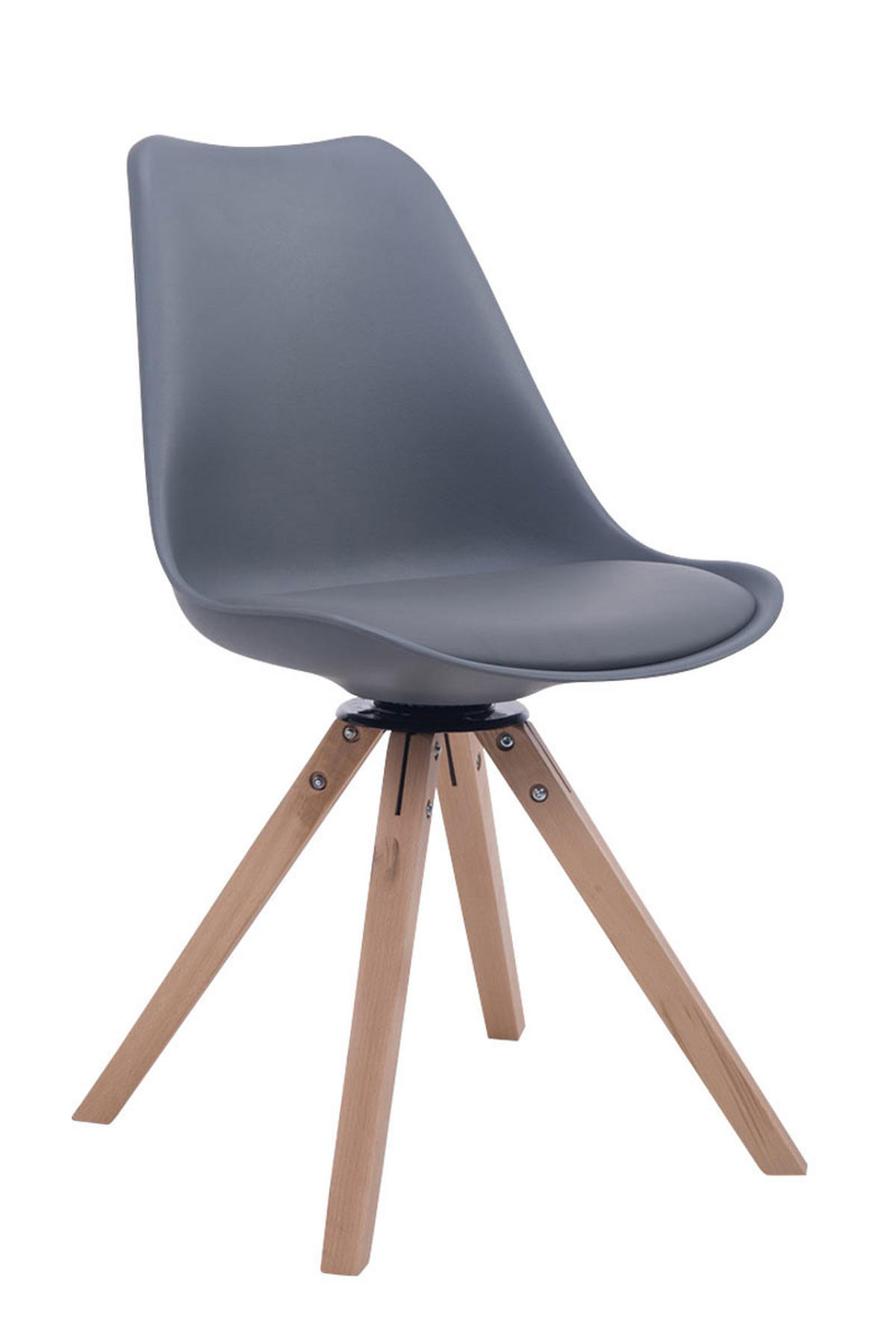 BESUCHERSTUHL Perth Kunstleder Grau Eckig Konferenzstuhl Bürostuhl - Grau, Leder (48/84/56cm) - DELUKE