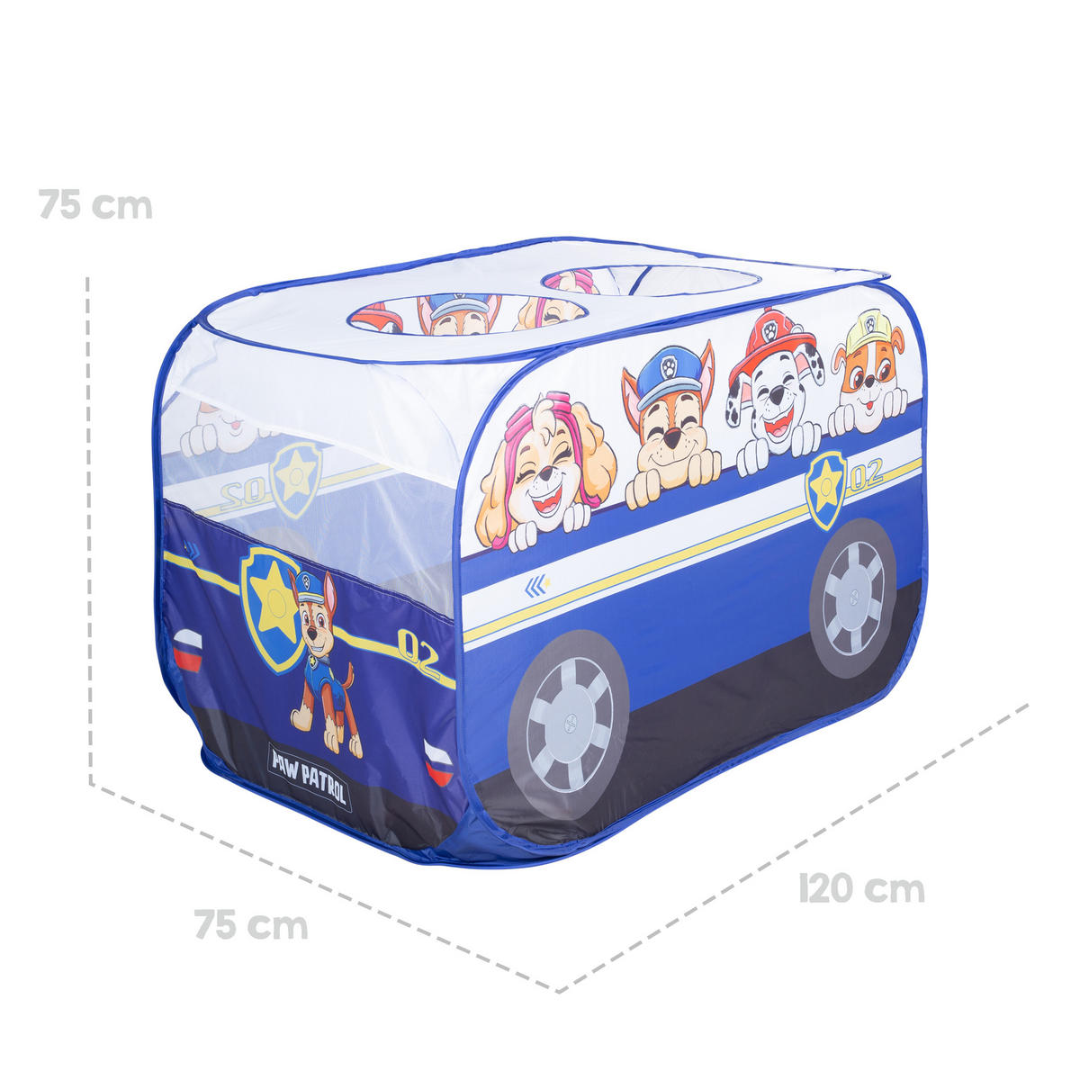 POP UP SPIELBUS Paw Patrol - Blau, Kunststoff (75/75/120cm) - Roba