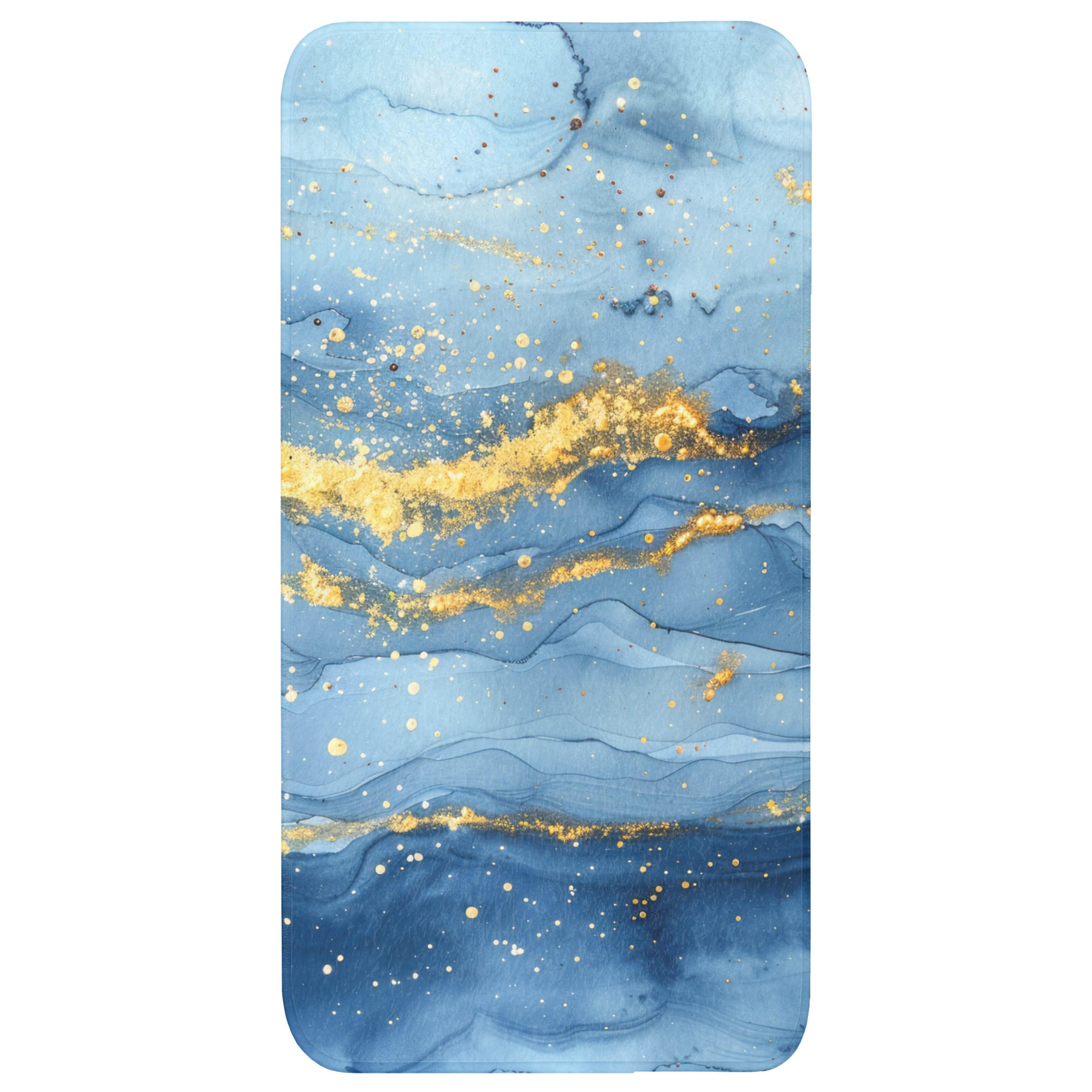 WC-VORLEGER Aquarell - Blau - Kunst - Gold - Luxus - Modern Toilettenvorleger 60x120 cm - Blau, Kunststoff/Textil (60/120cm) - OnlyWow