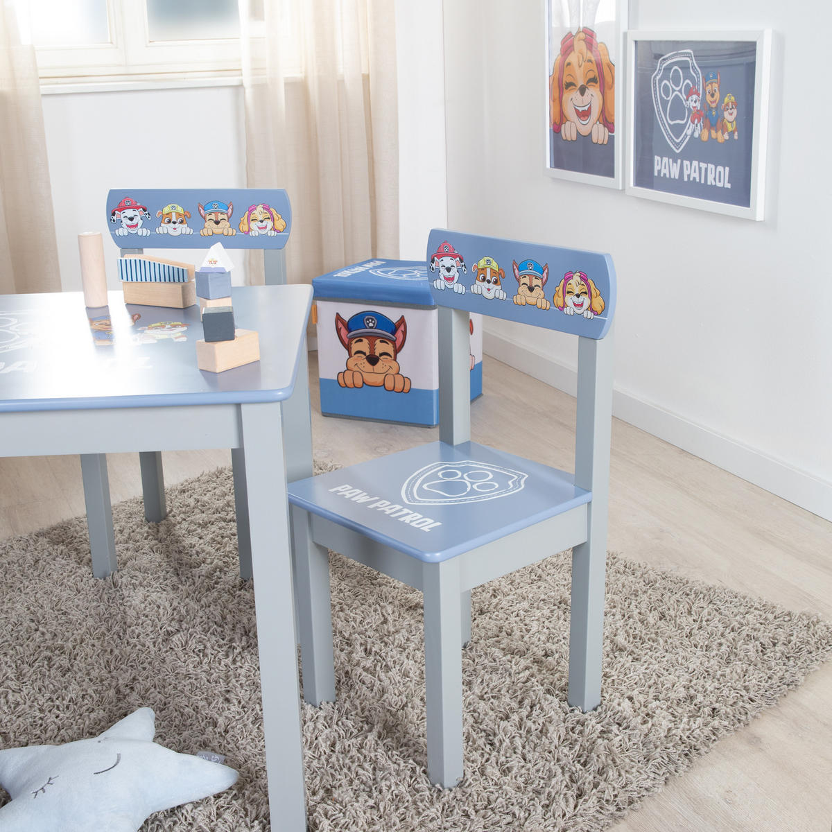 KINDERSITZGRUPPE Paw Patrol - Blau, Holzwerkstoff (50/51/60cm) - Roba