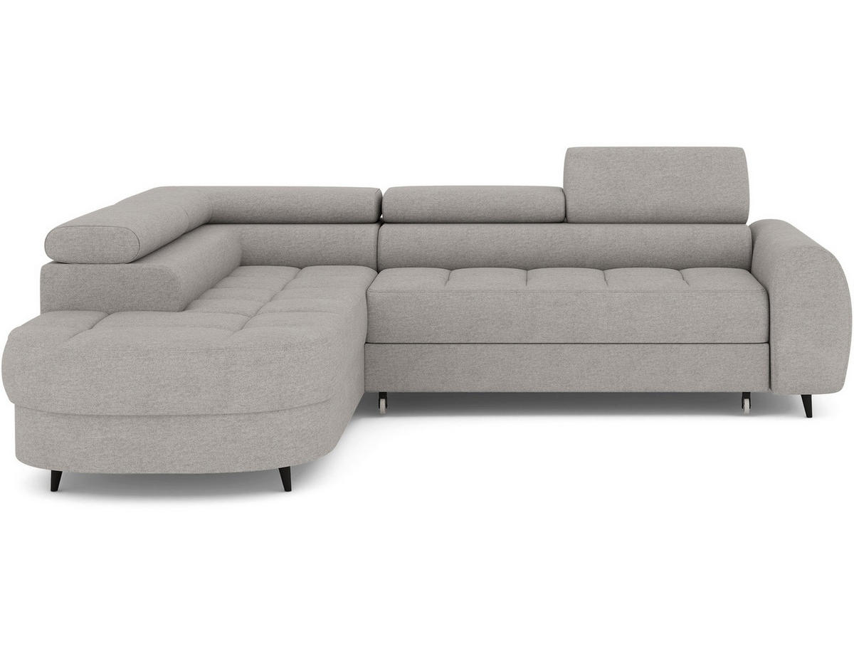 ECKSOFA Vesteria mit Schlaffunktion und Bettkasten – Modernes Design, verstellbare Kopfstützen und hoher Sitzkomfort - Grau, Kunststoff (279/72cm) - Wohnideebilder
