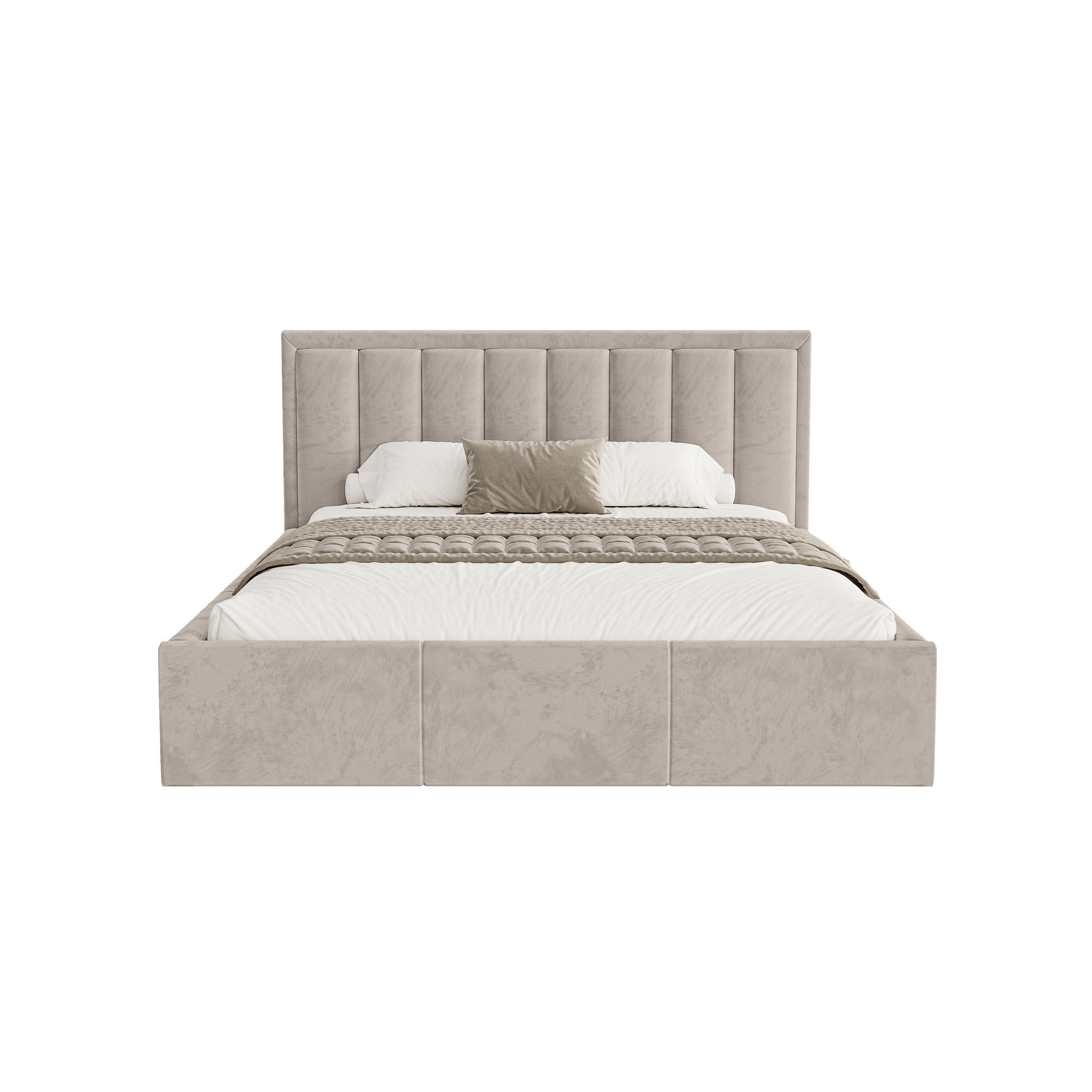 POLSTERBETT Sitia 180x200 cm, Taupe - Taupe, Textil (180/200cm) - Fedve