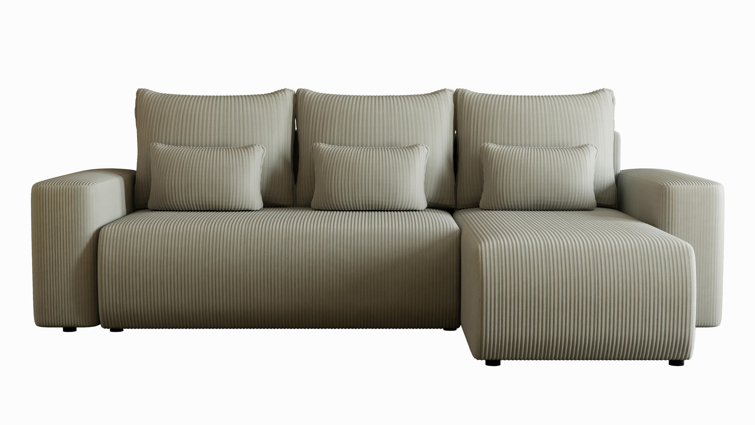 ECKSOFA Travis mit Bettkasten und Schlaffunktion, L-Form, Cord, Universal - Grau, Holzwerkstoff (248/148cm) - 4ALL HOME