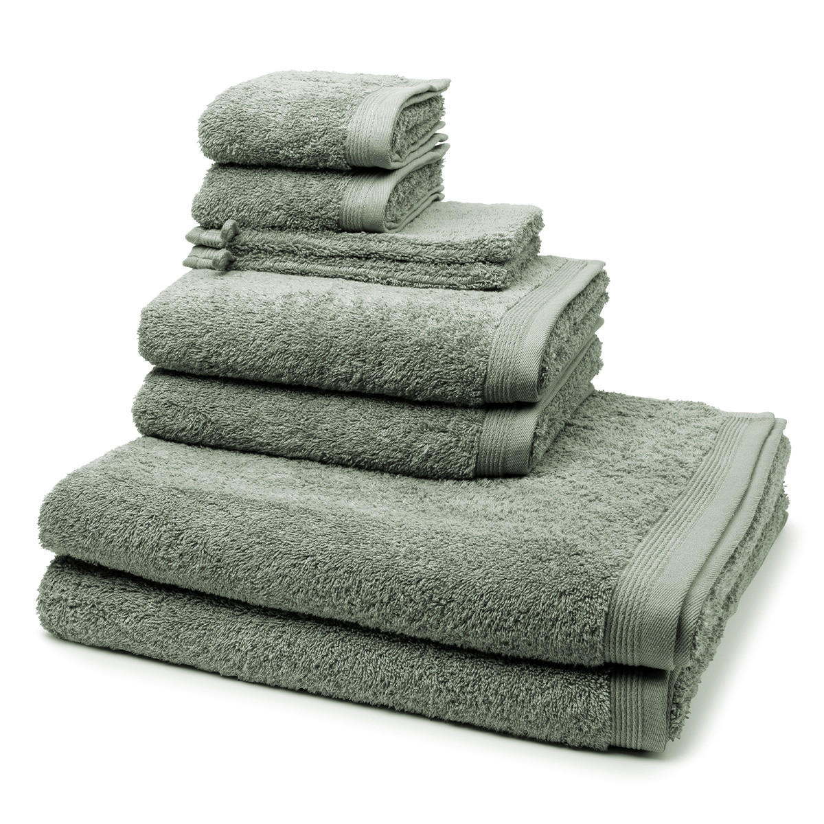 FROTTIERSET Superwuschel 8-teilig - Dunkelgrün, Textil (50/100cm) - MÖVE