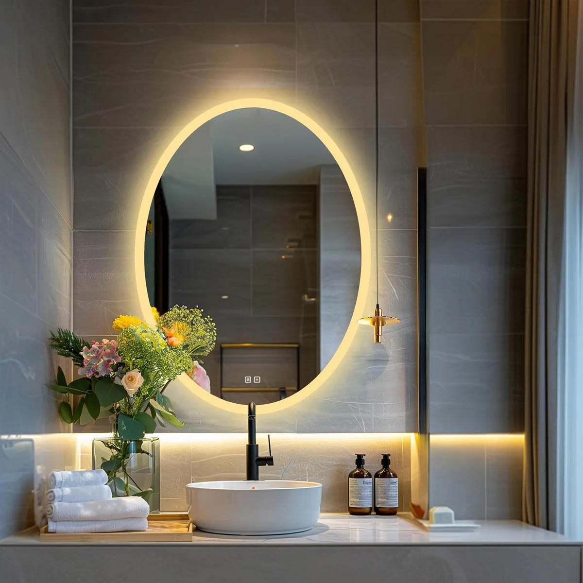 SPIEGEL Rea Led 60x80cm Wwa - Chromfarben, Glas (60/80/2cm) - REA