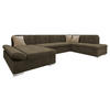 ECKSOFA Bergen, Seite: Links - Silberfarben/Braun, Holz/Textil (345/76/205cm) - MIRJAN24