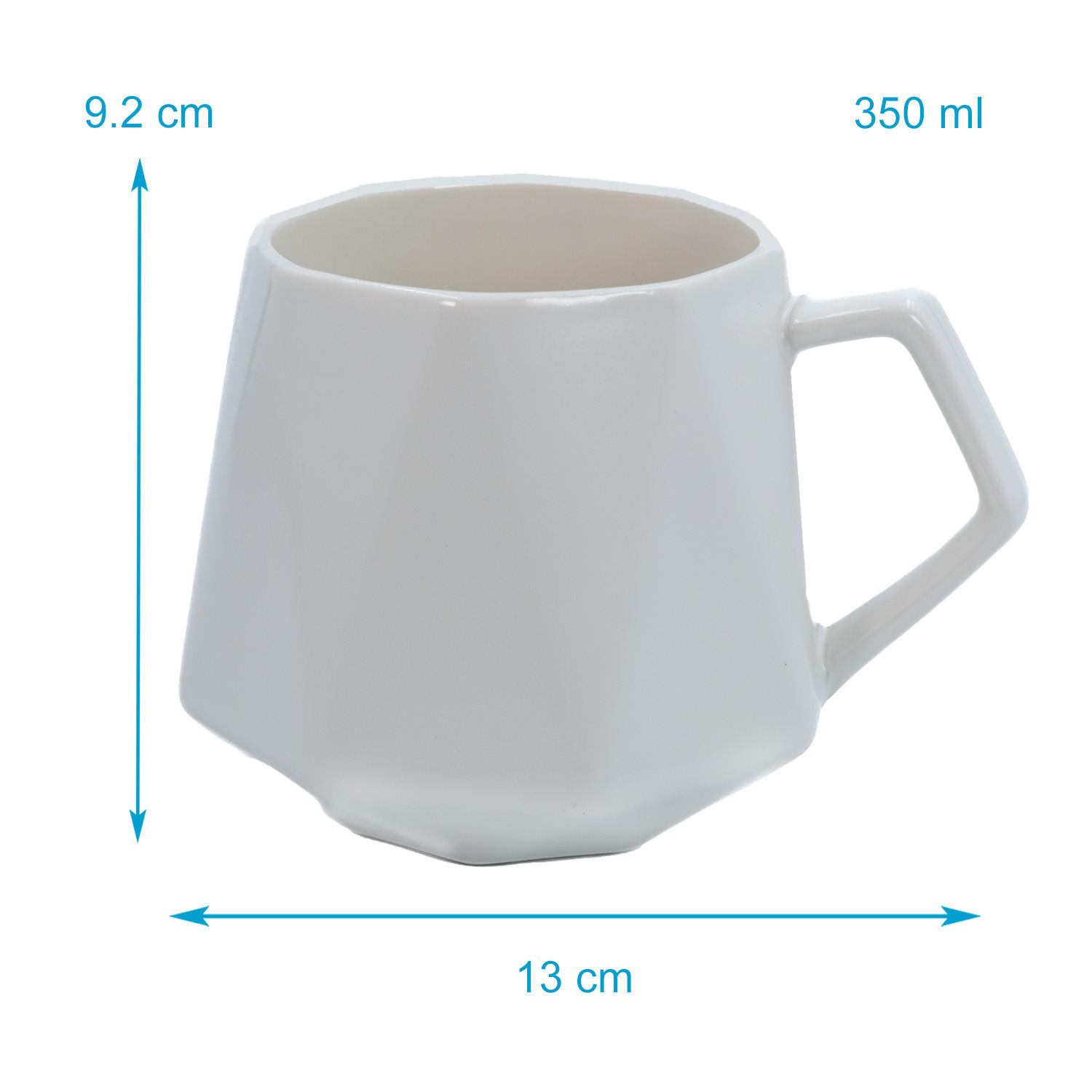 TEETASSE in Feinschliff Optik 350 ml - Weiß, Keramik (0.35L) - Intirilife